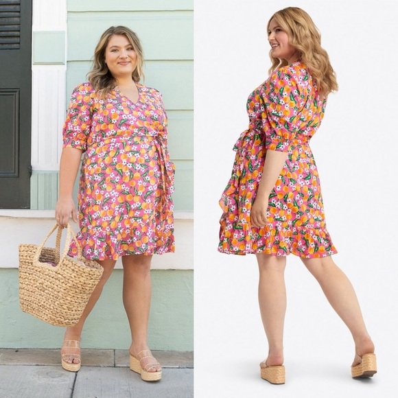 Draper James Wrap Dress Orange Blossom - Picture 13 of 16